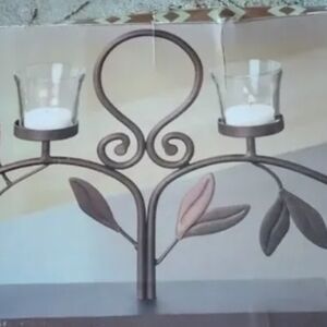 Elegant Metal Candle Holder with Glass Votives